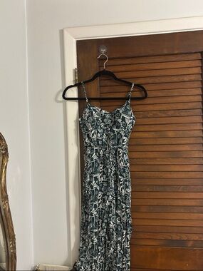 As U Wish Green and White Printed Maxi Jumpsuit